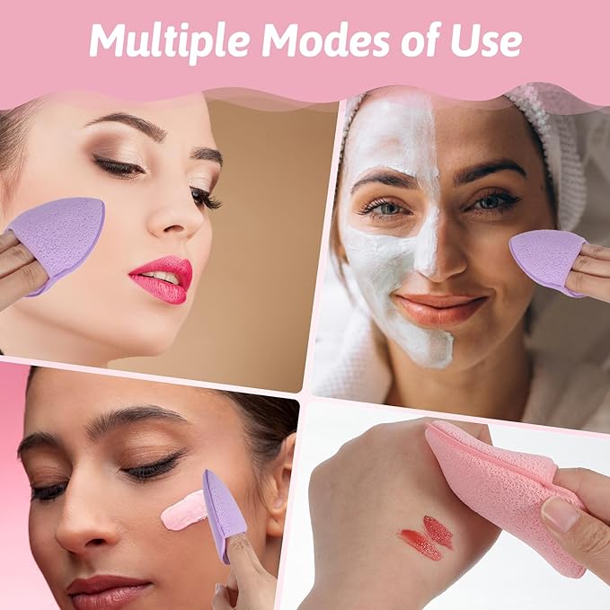 12 Pack Colorful Exfoliating Facial Sponges Face Cleansing Puff Facial Sponges Set Reusable Makeup Remover Exfoliating Pads for Washing Face Daily Cleansing