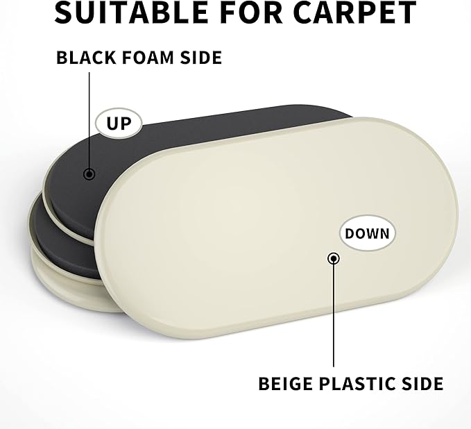 Yelanon Furniture Sliders – 8 Pcs 9.5" Floor Protectors for Furniture – Long-Lasting Furniture Movers Sliders – Easy Furniture Moving (Beige)
