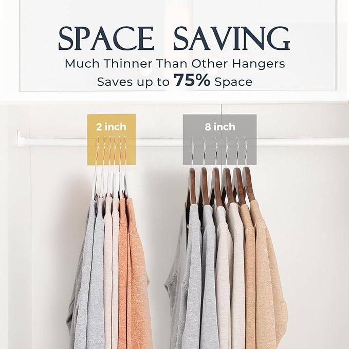HOUSE DAY White Velvet Hangers 60 Pack, Premium Non-Slip Felt Clothes, Sturdy Heavy Duty Coat, Durable Hangers for Suits, Space Saving with No Hanger Mark, 360° Swivel Rotating Rose Gold Hook