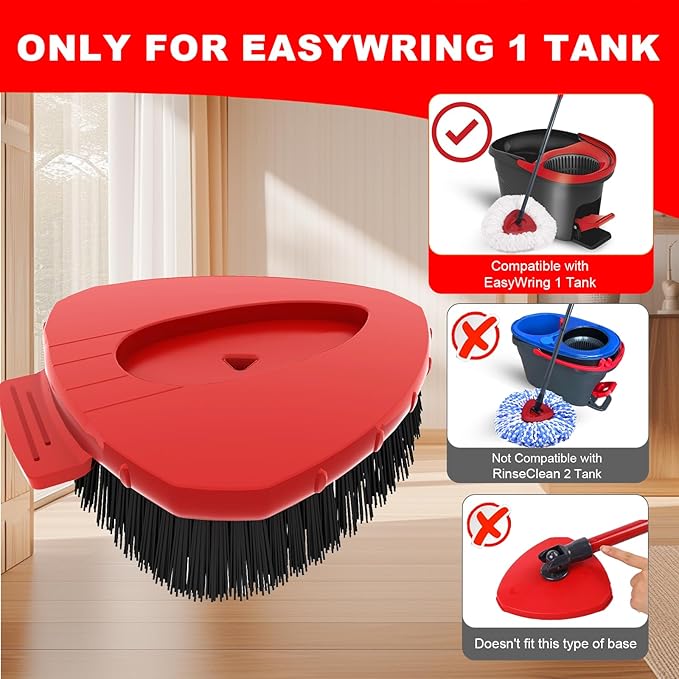 Upgrade Scrub Brush Replacement Head Compatible with O Cedar EasyWring 1 Tank Spin Mop, Mop Replace Head Brush,Scrubber Floor Cleaning Brush,More Layers of Bristles for Bathroom, Deck, Tile, Kitchen