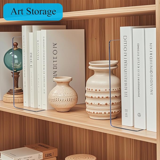Lebouri Shelf Dividers for Closet Organization: Acrylic Shelf Dividers for Clothes Sweater Purse - Clear Closet Organizers and Storage Separators for Shelves, 8Pack