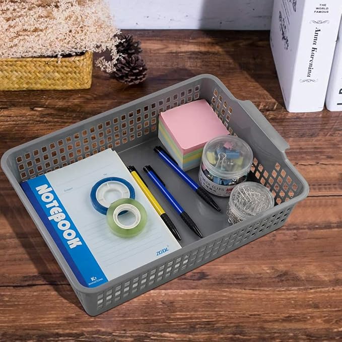 Plastic A4 Paper Storage Basket Trays, 6 Packs