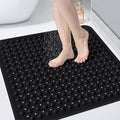 OTHWAY Square Shower Mat 32x32, TPE Non-Slip Shower Mats with Drain Holes and Suction Cups, Walk-in Mat for Inside Shower Stall, Anti-Slip for Elderly Kids (Black)