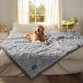 Luciphia Waterproof Pet Blanket, Liquid Pee Proof Dog Blankets for Sofa Bed Couch, Reversible Sherpa Fleece Furniture Protector Cover for Small Medium Large Dogs Cats,Light Grey X-Large（85" x 57"）