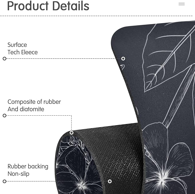 Kitchen Sink Splash Guard Sink Faucet Mat Faucet Handle Drip Catcher Drain Mats for Kitchen Bathroom Countertop Absorbent Dish Drying Mat Pad 2pack 14.7x5.4Inch Black White Floral