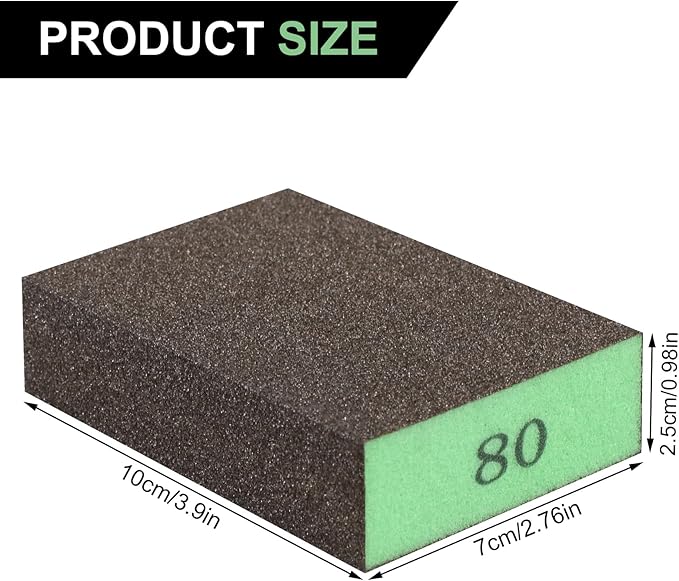 Romeda 8-Pack Sandpaper Block, 80 Grits Washable and Reusable Handmade Sanding Sponge, Drywall Sandpaper Blocks for Wooden Drywall Sheetrock and Metal Glazing