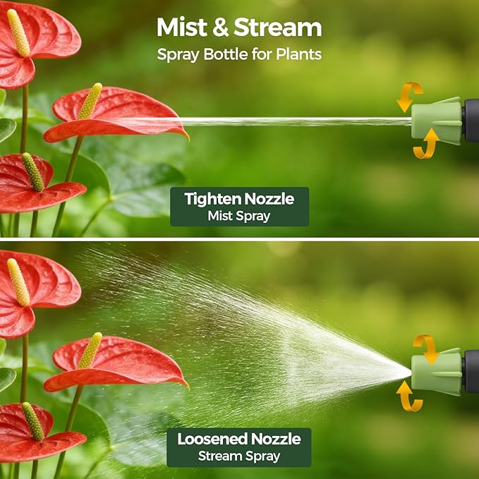 T4U Pump Sprayer 1/2 Gallon, PP Hand Pump Pressure Sprayer for Home Garden Plant Care and Household Cleaning, with Built-in Measuring Cup & Adjustable Nozzle, Suitable for Fertilizers & Common Garden