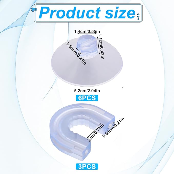 Sliverdew Suction Cups for Shower Caddy, 6 Pcs Shower Caddy Suction Cups with 3 Pieces Rubber Rings Large Suction-Cup for Bathroom, Easy to Attach