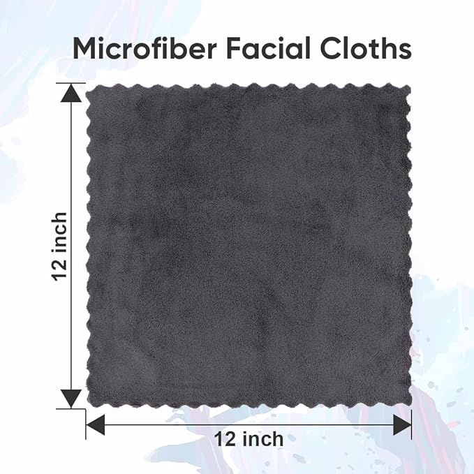 Orighty Makeup Remover Cloths, Cleansing, Reusable, Soft & Washable Coral Fleece Microfiber Washcloths/Towel for Face, Eye, Lips, Pack of 48, 12 x 12 inch (Grey)