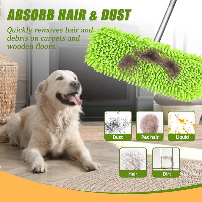 4PCS XL Dust Mop Pads Compatible with Swiffer XL Sweeper,X-Large Reusable Dry Sweeping Cloths for Swiffer,XL Wet Pads Refills & XL Washable Wet Mopping Cloths for Hardwood Floor/Tile/Marble Cleaning