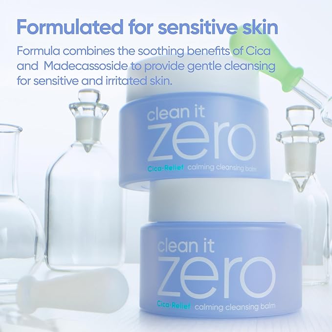 BANILA CO Clean it Zero Calming Cleansing Balm | Korean Makeup Remover for Sensitive Skin | Vegan | Cleansing Oil, Facial Cleanser Made with Centella Asiatica & Madecassoside (100ml / 3.38 fl. oz)