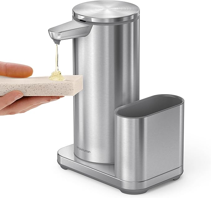 14 oz. Liquid Sensor Pump with Caddy, high-Grade Brushed Stainless Steel