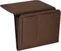 PATIKIL 11in Bedside Caddy, Bed Caddy Bedside Organizer Hanging 5 Pocket Soft Bed Pockets Bedside Storage Organizer Remote Control Holder for Bedroom Phones Glasses, Dark Brown