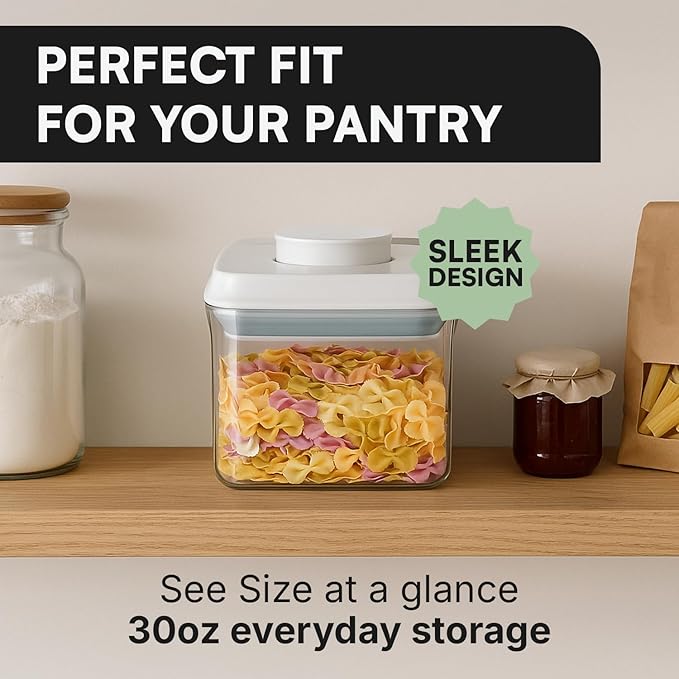 Bop Top | Airtight Meal Prep Containers with Lids | Food Storage Container Sets | Snack and Overnight Oats Fridge Organizer | Pantry and Kitchen Organization | Set of 5
