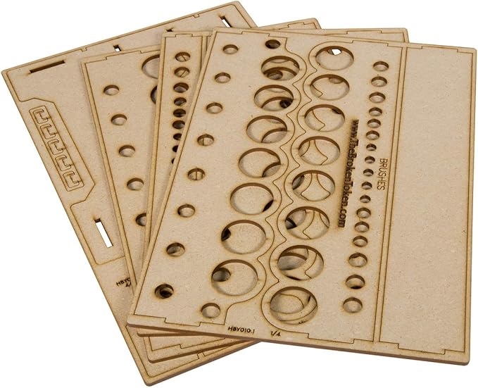The Broken Token Modular Paint Rack w/ 26mm Holes - Multiple Organizer for Paint Bottles, Pots, and Brushes in Tiered Layout - Customize Your Pieces with Easy Organization & Access