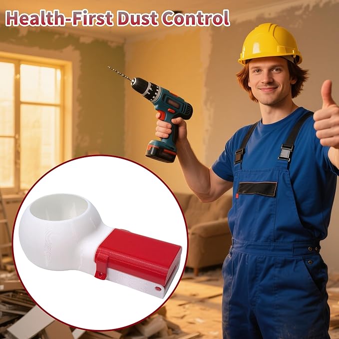 Drill Dust Collector Box 3D Printed Drill Dust Collection Multipurpose Catcher Bowl Mess-Free Wall Drilling Compatible with Most Drill Bits for Picture Hanging Painting Workshop Home Renovations