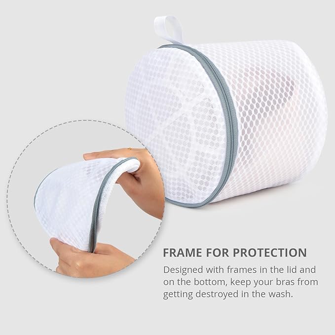 3 Pack Mesh Laundry Bags for Delicates, Mesh Bra Bags with Hanging Loop, 6 x 7 Inches Lingerie Bags for Laundry