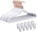 14 Inch Velvet Kids Hangers 30 Pack - Ultra Durable Non Slip Felt Hanger for Big Kids & Preteens- Slim Space-Saving Children's Closet Hangers for Heavy Clothes with 10 Hanger Clips - White