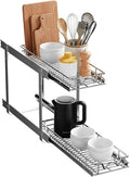 2-Tier Pull-Out Cabinet Organizer with Heavy-Duty Steel Frame, Full-Extension Sliding Shelves, Holds 100 lbs, Easy Install for Kitchen, Pantry & Under Sink Cabinets, 8" W x 21”D x 16.5" H