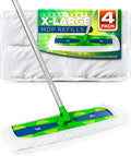 VanDuck Extra Large Cotton Mop Pads Compatible with Swiffer XL Mop - X-Large Wet and Dry Pads Refill, 4-Pack (Handle is Not Included)
