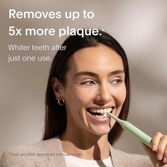 SURI 1.0 Sonic Electric Toothbrush with UV Cleaning Travel Case | 1 Month+ Battery | Designed in California | Electric Toothbrush for Adults | Travel Toothbrushes | Tooth Brush | Green
