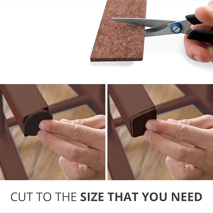 X-Protector Felt Furniture Pads - 20 PCS 6 x 1/2" - Premium Felt Strips with Adhesive Backing - Rectangular Furniture Pads for Hardwood Floors - Cut Furniture Felt Pads to Size You Need! (Brown)