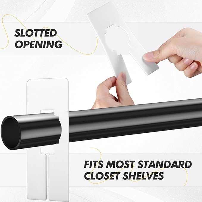 Blulu 25 Pack Closet Rack Dividers Rectangular with Marker Pen White Clothing Hanger Dividers Writable and Reusable for Sorting Clothing Size, Color