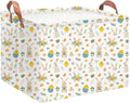 Rectangular Easter Eggs Basket Empty,Toys Bin with Handles,Baby Room Decor,Gift Basket(Watercolor Easter Basket)