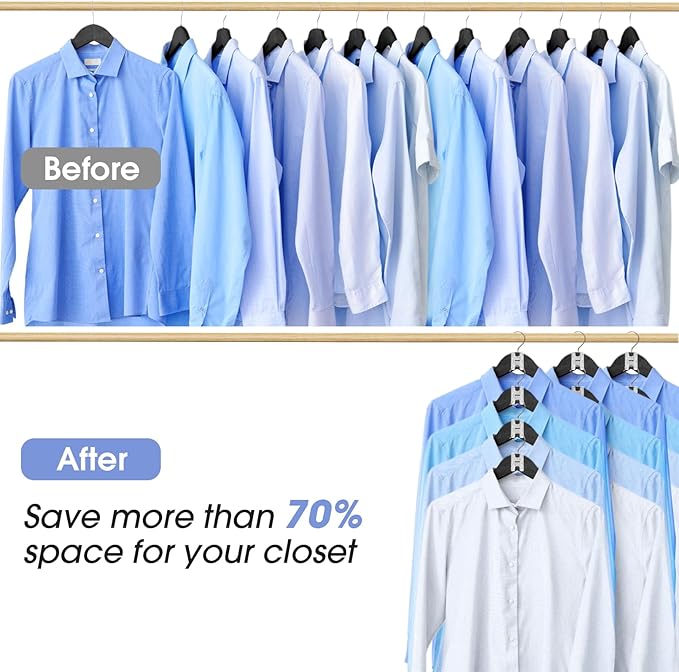 100Pcs Clothes Hanger Connector Hooks, Plastic Space Saving Heavy Duty Hanger Extender Clips for Closet Organizers, Clear