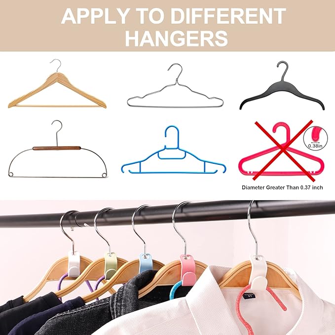 200 PCS Clothes Hanger Connector Hooks, 4 Colors Magic Heavy Duty Cascading Connection Hooks Space Saving Hanger Extenders Clips for Clothes for Organizer Closet