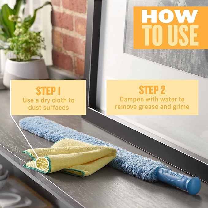 E-Cloth High Performance Dusting Cloth, Reusable Premium Microfiber Cloth for Dusting, 100 Wash Guarantee, 5 Pack