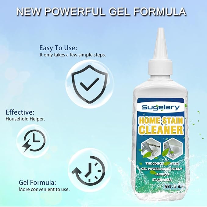 Sugelary Home Stain Cleaner, 5 fl oz Mold Stain Cleaner Gel for Washing Machine, Home Stain Cleaning Gel for Fridge, Tile, Grout, Sink and Bathroom Use