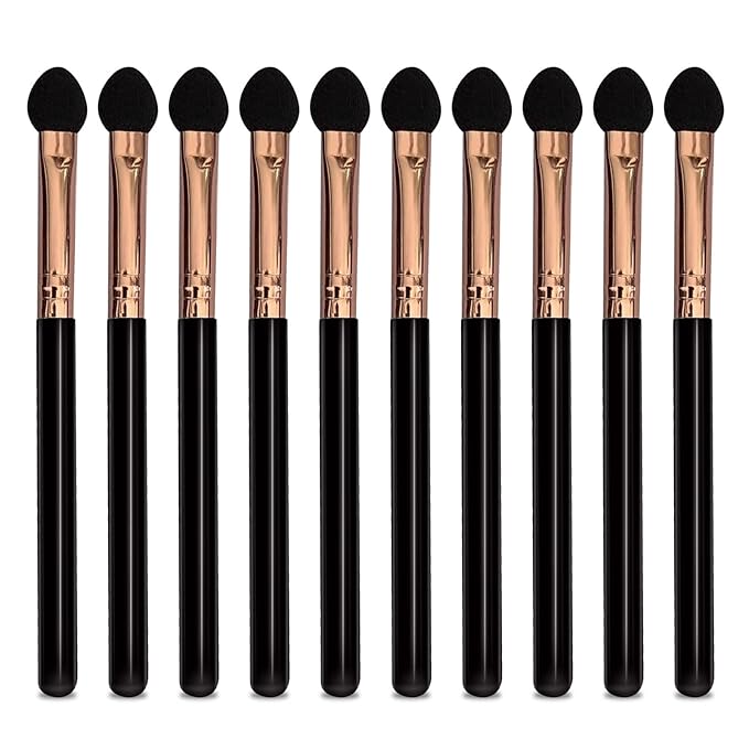Professional Eyeshadow Applicators Sponge tip Reusable UorPoto 10Pcs Women Blendable Round Foam Makeup Eyeshadow Brush Applicator Set Washable