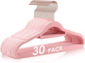 Velvet Hangers Non Slip Felt Hangers, 30 Pack Pink Velvet Clothes Hangers Space Saving Slim with 360 Degree Swivel Hook for Suits Coats, Jackets, Pants, and Dress Clothes