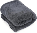 1200GSM Microfiber Car Drying Towel, Double-Twist Loop, Ultra-Absorbent, Quick-Dry, Lint- & Streak-Free, Scratch-Safe, for Car Wash & Detailing (1 Pack) (Dark Grey, 16" x 16")
