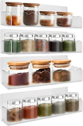 10 inch Spice Rack Wall Mounted,4 Pack Spice Organizer Shelf for Stove Cabinet Pantry Door, Adhesive or Screw Hanging Wall Spice Shelf Storage Holder in Kitchen and RV - Frost Color