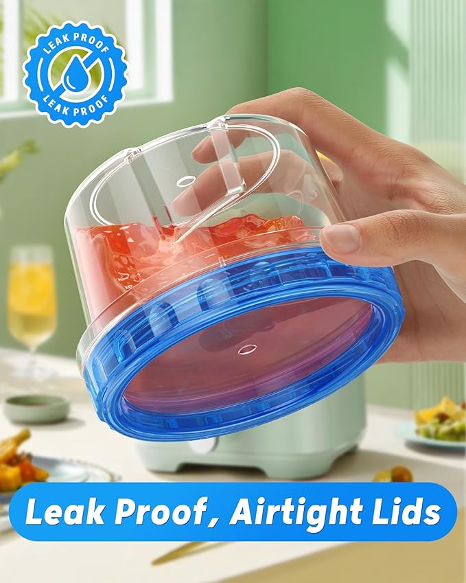 6 Pack-17oz Freezer Storage Containers, Plastic Food Storage Containers with Twist Top Lids, BPA Free and Reusable Soup Containers with Lid, Microwave and Dishwasher Safe