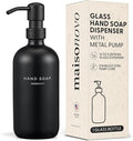 MaisoNovo Soap Dispenser 1-Piece Set | 16.9oz Black Bottles with Black Plastic Pumps