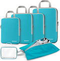 Gonex Compression Packing Cubes, 3pcs/4pcs Expandable Storage Travel Luggage Bags Organizers