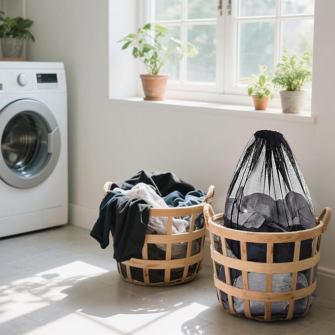 2 Pack Mesh Laundry Bags with Drawstring Closure, 23 X 35 Inches Large Washable Mesh Laundry Bag for Travel, Sports, Dorms, Family and Apartment Dwellers
