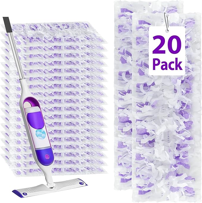 20 Count ‌Disposable Heavy-Duty Power Mop Pads Refills for Swiffer Power Mop ,Replacement Floor Cleaning Refills, Non-Washable & Unscented, Compatible with Swiffer PowerMop (only Pads,no Machine)