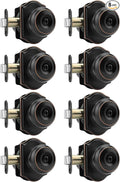 Haidms Oil Rubbed Bronze Door Knobs Interior, Privacy Interior Door knobs, Bronze Indoor Doorknobs for Bedroom or Bathroom (8 Pack)