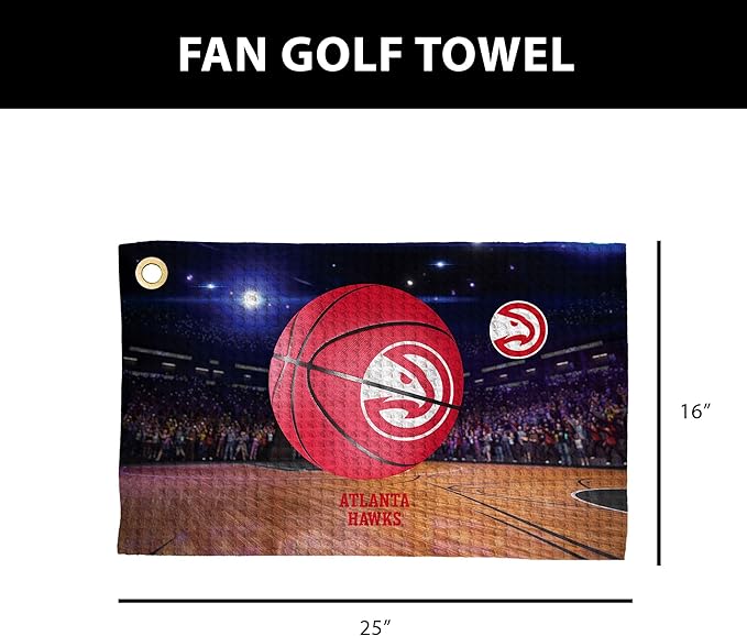 Northwest NBA Golf Towel – Official Licensed Microfiber Waffle Fabric, Absorbent 16x25 in Club Cleaning Accessory