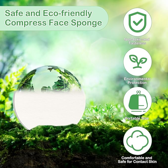 84 Pcs Facial Sponge Compressed, Luxiv Face Cleansing Sponges for Estheticians Compressed Makeup Sponge Round Wash Face Sponges for Women Compress Exfoliating Removal (White)