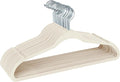 Simplify Slim Velvet Clothes Hangers | 50 Pack | Non-Slip | Shirts | Suit | Pants | Dresses | Garments | Closet Storage & Organization | Durable | Ivory
