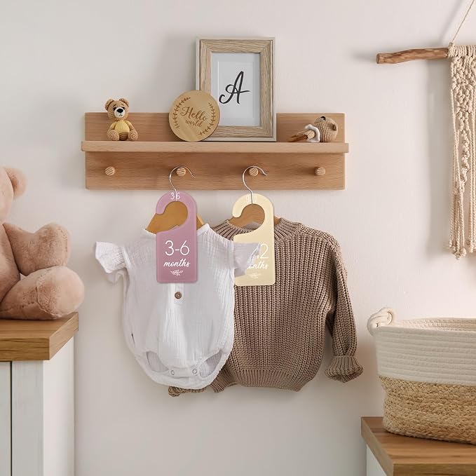Whaline Acrylic Baby Closet Dividers Boho Hanging Acrylic Infant Clothes Hanger separators Baby Closet Organizers Thicken Baby Wardrobe Organizers for Home Nursery Supplies, 6.7 x 3 Inch, 8Pcs