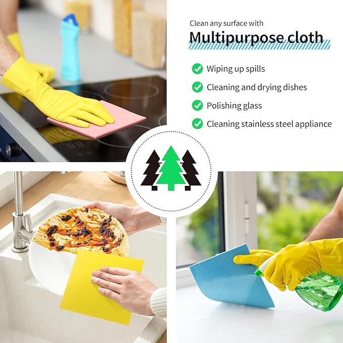 HOMERHYME Swedish Dishcloths, 18 Pack Multicolor Kitchen Cloths, Absorbent Dish Towels for Kitchen, Multipurpose Cellulose Sponge Cloths, Reusable Washable Towels for Home & Kitchen