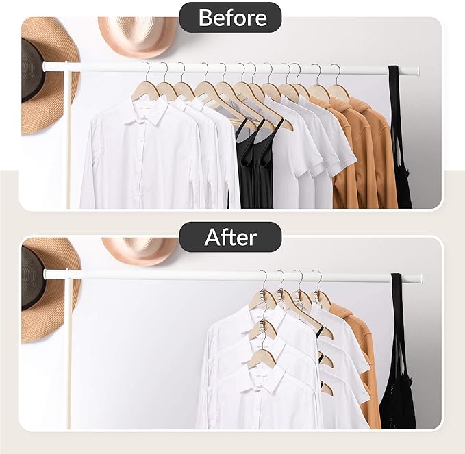 ZEDODIER Metal Clothes Hanger Connector Hooks, 50 Pack Super Sturdy Hanger Extender Hooks, Efficient Closet Space Saver, Easy to Use, Suitable for Heavy Clothing, Fits All Types of Hangers, Silver