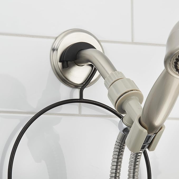 iDesign Hanging Handheld Shower Hose Caddy - Storage for Shampoo, Conditioner, or Body Wash - Matte Black