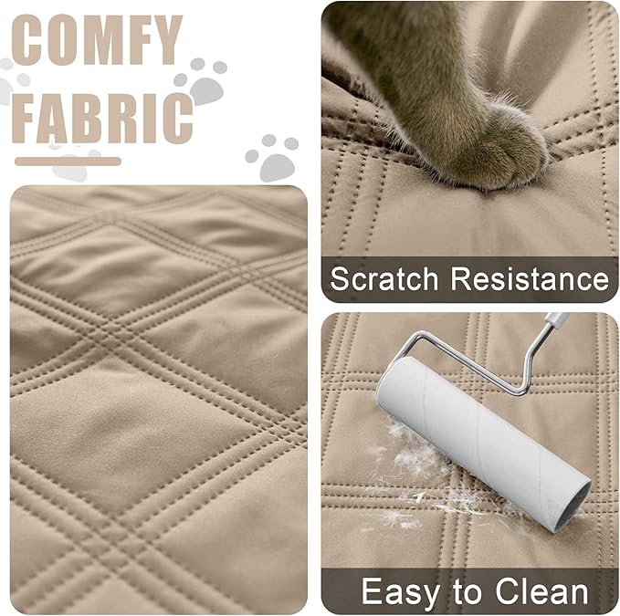 Smiry Waterproof Dog Bed Cover Blanket 30x53, Soft Reversible Pet Blanket, Washable Leakproof Cats Dogs Couch Cover for Sofa, Couch, Furniture, Lattice, Taupe/Taupe